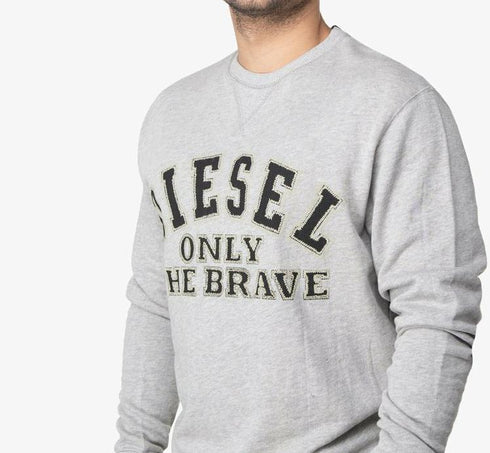 Diesel Sweathirt S-JOE ONLY THE BRAVE דיזל סווטשרט לגבר בצבע אפור